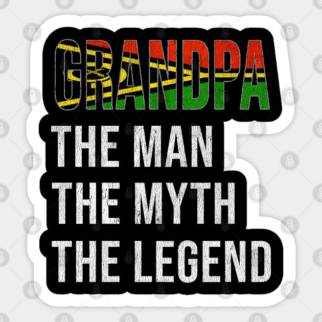 Grand Father Vanuatuan Grandpa The Man The Myth The Legend - Gift for Vanuatuan Dad With Roots From  Vanuatu Sticker by Country Flags